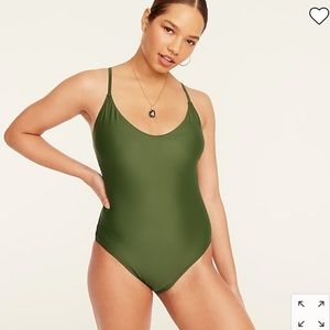 J. Crew Playa scoopneck one piece olive green bathing suit